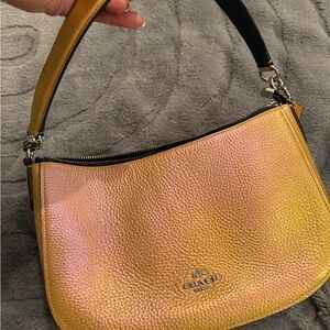 Coach Iridescent Pink and Yellow (shimmery) Shoulder Bag